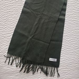 Yves Saint Laurent Logo-Embroidered Wool Scarf